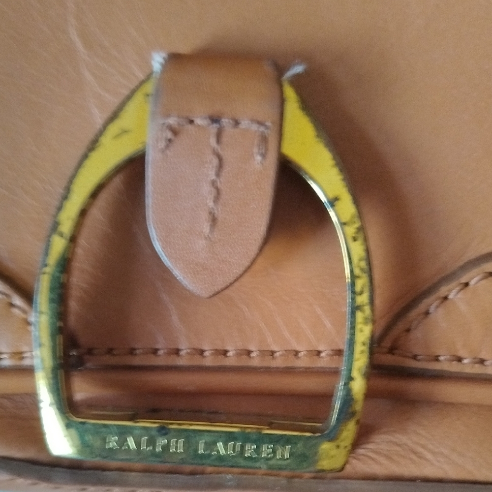 Ralph Lauren Tan Leather Belt Bag with Gold Accent